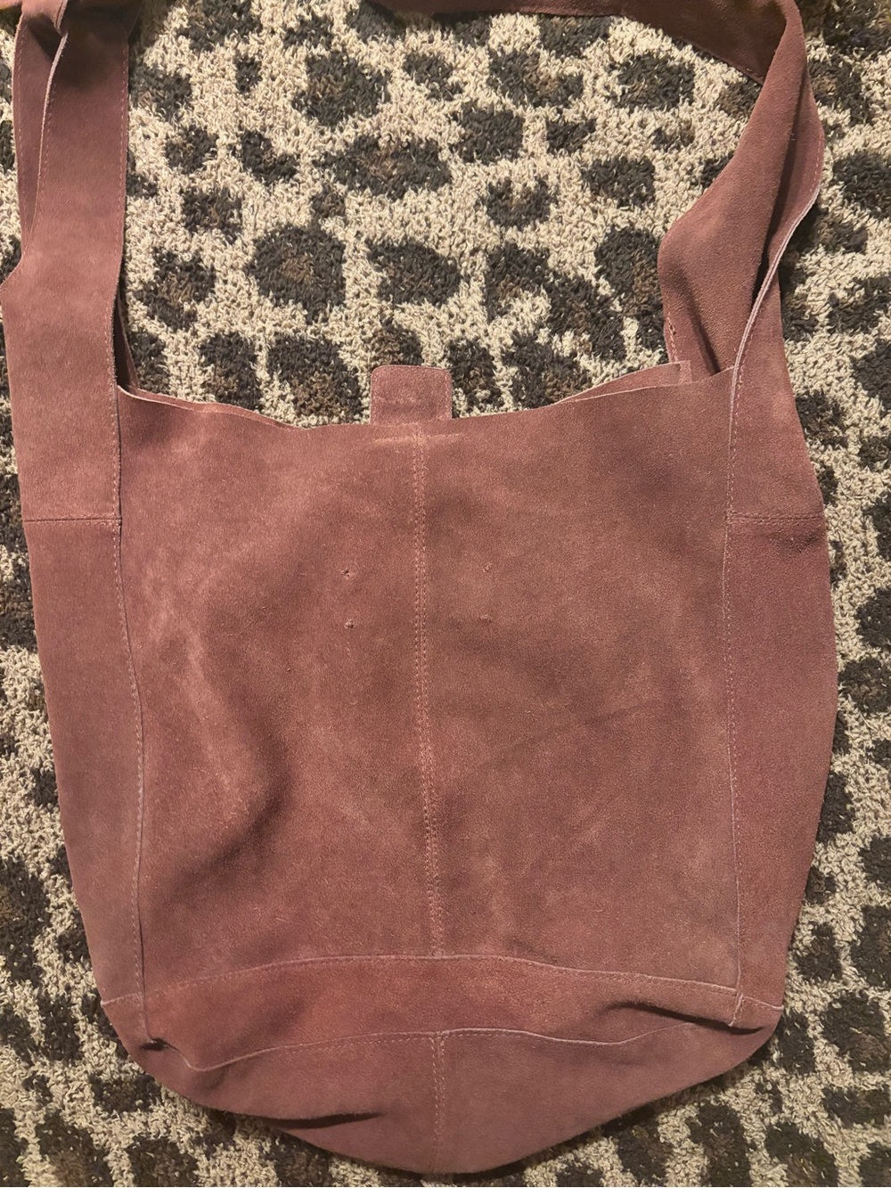 Free People Jessa Suede Carryall Bag Boho Slouchy Tote Hobo Large - Picture 11 of 12